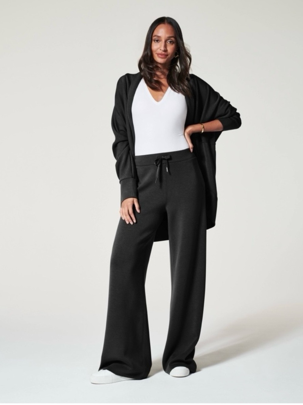 SPANX Black Draped Open-Front Jacket